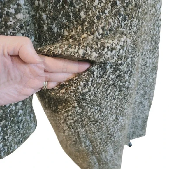 Piazza Sempione Olive Tweed Double Breasted‎ Coat IT 38 US 2 Wool Italy Luxury - Picture 5 of 13